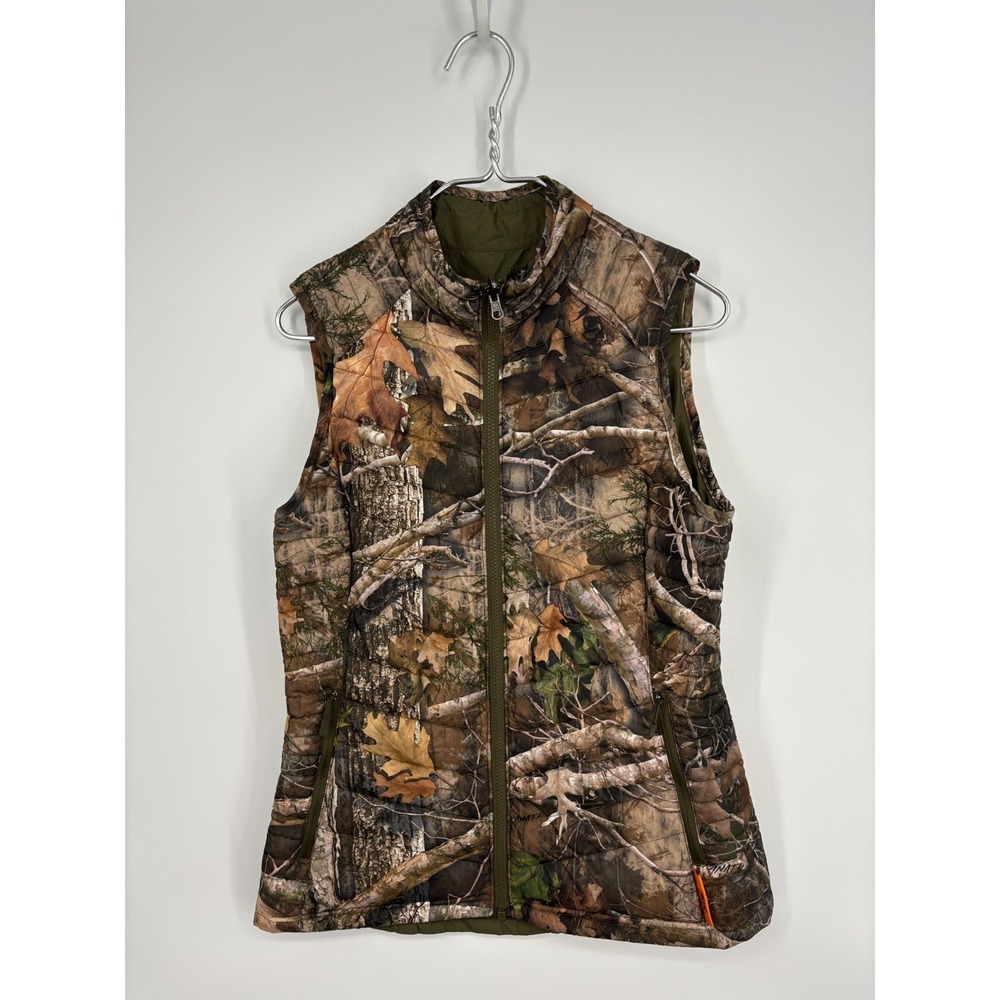 SHE Vest Womens S Green Camo Reversible Puffer Quilted Camouflage